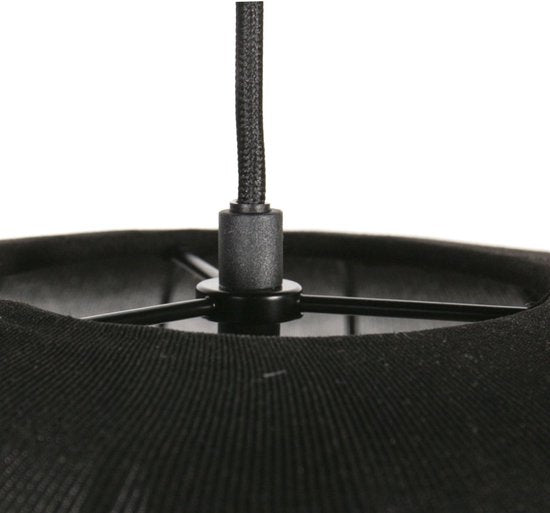 Anne Lighting - suspension - Sable - noir - lin et métal - Ø 55 cm - E27 - 4192ZW