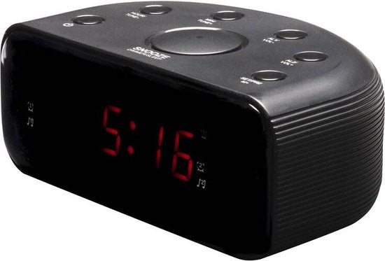 Radio-réveil Denver - Fonction Snooze / Sleep - Réveil numérique - Radio FM - CR430 - Noir