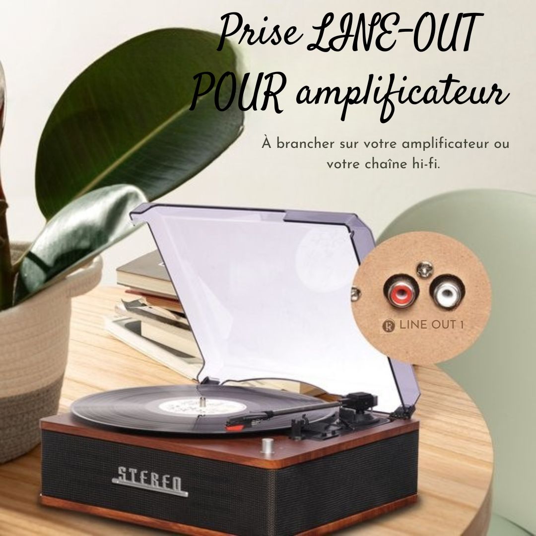 Lecteur de disques Denver - Haut-parleurs intégrés - Rétro - Arrêt automatique - Bluetooth - VPB262 - noir