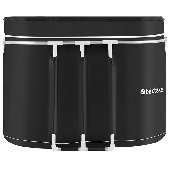tectake® Baignoire de glace Espoo - Ice Bath - Baignoire avec siège - 105 x 70 x 66 cm - 375 litres - Baignoire de bain glacé pliable avec armature en aluminium et housse de protection - Triple isolation - Sac de transport et coussin d'eau inclus