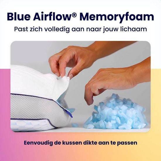 Oreiller en mousse à mémoire de forme Soulsnooze® Dawn - 100 nuits de sommeil d'essai - Design personnalisable - Oreiller contre les douleurs cervicales - Convient aux dormeurs sur le dos, sur le côté et sur le ventre - Mousse à mémoire de forme déchiquet