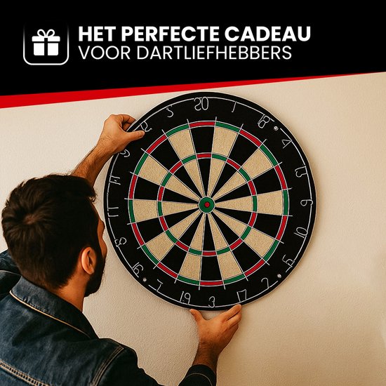 Fitby Dartboard - Set de fléchettes - Fléchettes - Fléchettes - Accessoires inclus - Sisal - Fléchettes - Flèches - Fléchettes - Professionnel