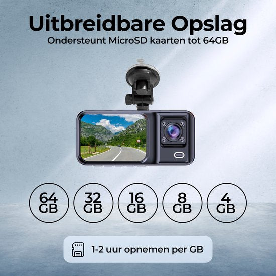 Denver Dashcam - Dashcam pour voiture - Caméra frontale et de cabine - Full HD - Grand Angle 120° - Enregistrement en boucle - Capteur G - CCT2500