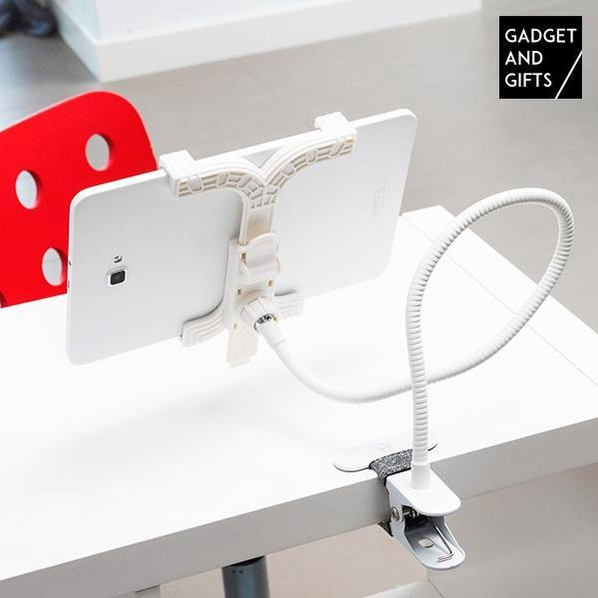 Support de tablette avec support réglable - avec pince de table - Blanc ou Noir