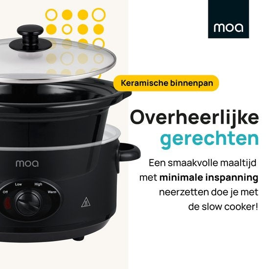 Mijoteuse MOA - 3.5 litres - Bac intérieur en céramique - Noir - SC35B
