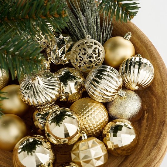 Lot de boules de Noël Mica Decorations - 60 pièces - Ø 7 cm - Incassables - Couleur champagne