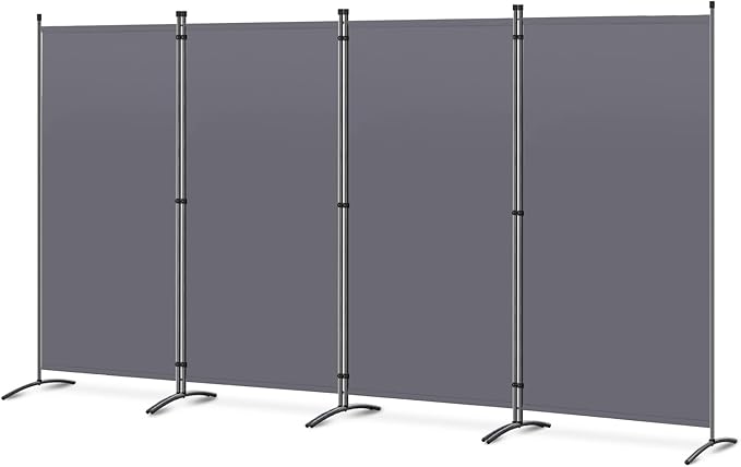 Paravent Angel Living - 4 panneaux - 324 x 180 cm - Gris - Autoportant
