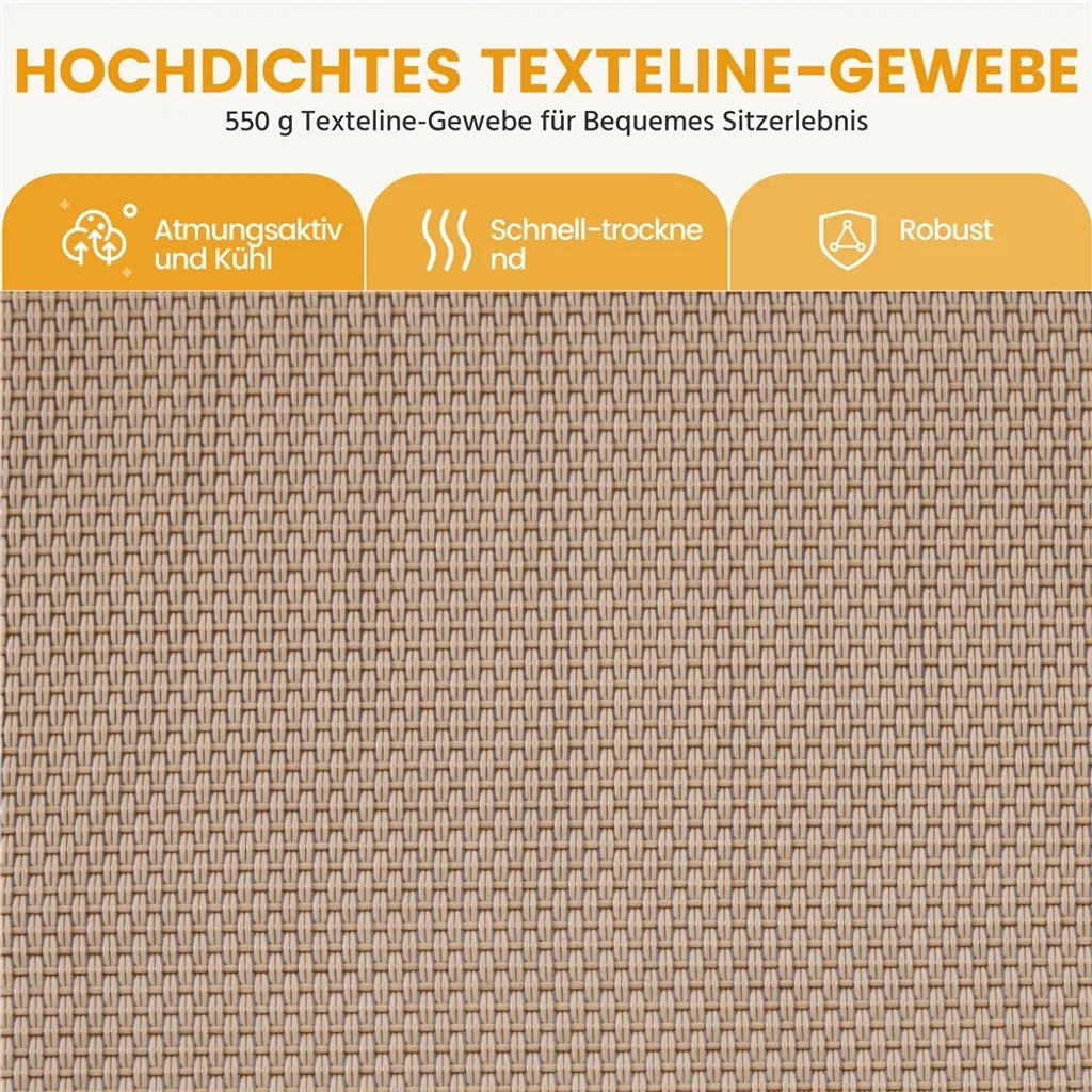 Yaheetech Lot de 2 chaises longues Zero Gravity - Beige - Chaises longues pliables avec oreiller et porte-gobelet