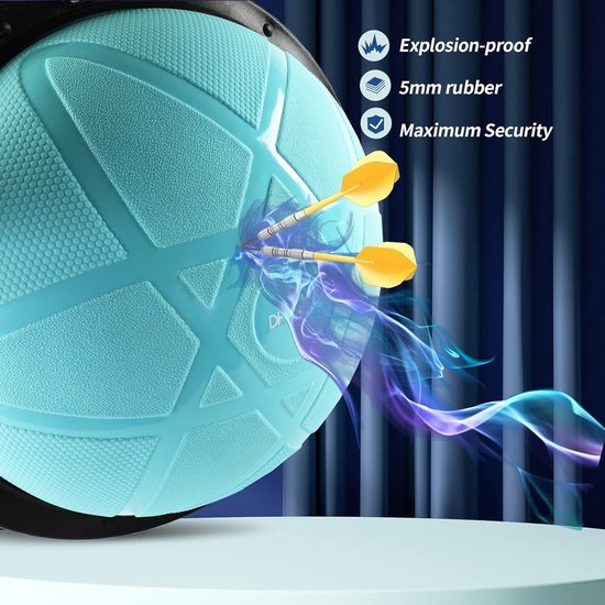 Ballon d'équilibre DH FitLife, accessoire d'équilibre pour le yoga, diamètre de 60 x 22 cm, charge maximale de 200 kg, demi-ballon de gymnastique, planche d'équilibre de fitness, planche d'équilibre avec pompe et 2 bandes de fitness