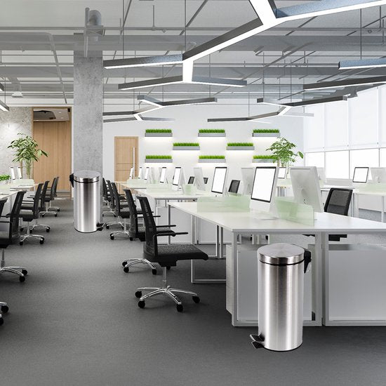 BRASQ Poubelle à pédale 30 litres - acier inoxydable - PB130 - Poubelle à pédale amovible - Poubelle - Corbeille - Poubelle - Déchets