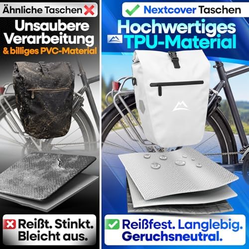 Sac de transport pour bagages Nextcover AquaShield en TPU, 100 % imperméable, avec système de fixation par clic et fermeture à enroulement, réfléchissant, 28 litres