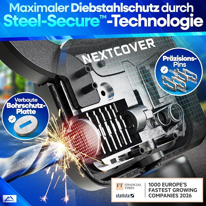 Cadenas pour trottinette électrique NEXTCOVER - Cadenas à main - 90 cm - 3 clés - Résistant aux intempéries