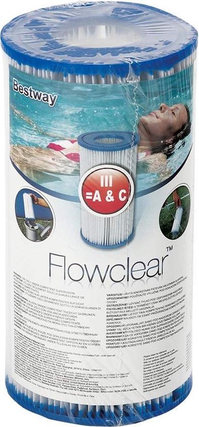 Bestway Type III Filtre pour pompe de piscine - Pour une eau cristalline