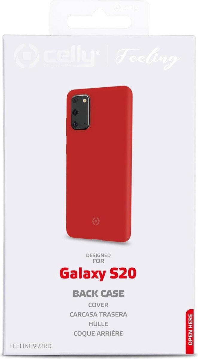 Etui Celly pour Samsung Galaxy S20 - Coque arrière en silicone - Rouge