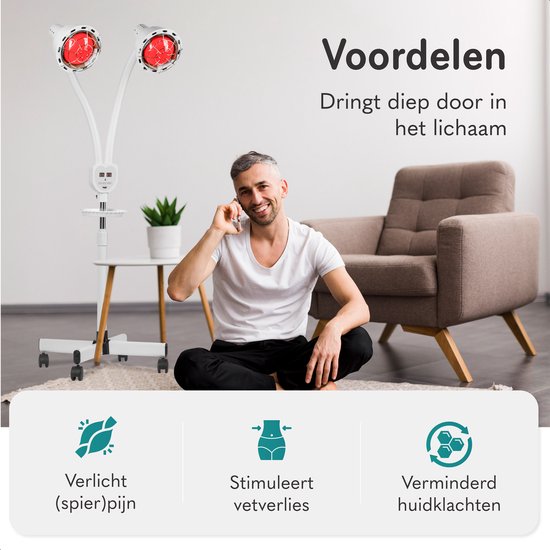 Soft & Silky Infrared Lamp 2 Heads - Rotative - Infrared - Therapy - Blanket - Lamp - Heating Panel - Heating