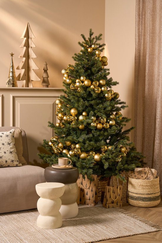 Black Box Trees Clive Sapin de Noël - Sapin artificiel réaliste à la silhouette imposante et 1 840 branches - Décoration de Noël d'intérieur - Chaleureux et réaliste - Facile à monter - H 185 x Ø 130 cm - Vert