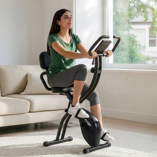 Vélo d'exercice Fitby - Vélo de fitness - Pliable - Fonction Hardcore - 10 niveaux de résistance - Vélos d'exercice fitness