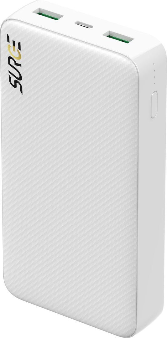 Surge Powerbank 20 000 mAh White - Quick Charge 4.0 & PD - Chargement rapide de 3 appareils simultanément