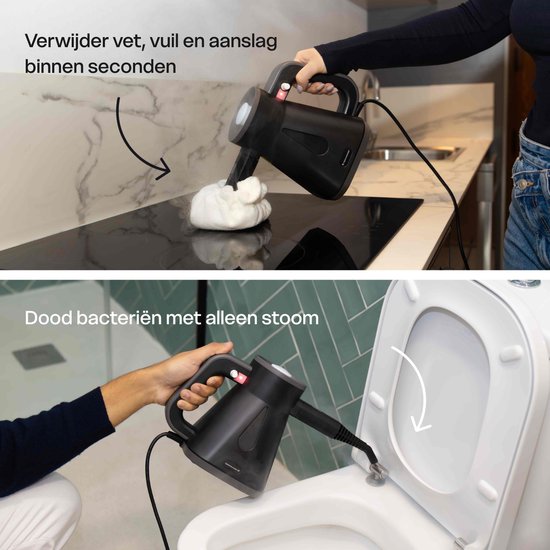 Techweise TS Compact Handheld Steam Cleaner - 15 Accessories - 1200W 2.6 Bar- Wet & Dry function - Handheld Steam Cleaner