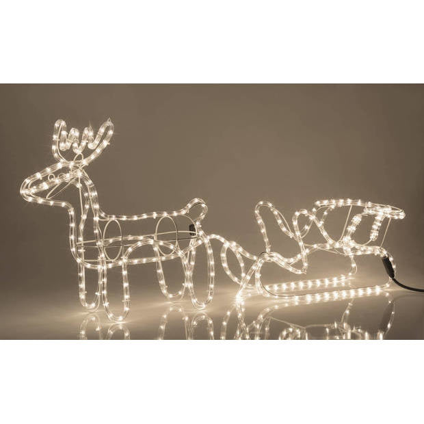 Lumières de Noël Generic, Renne de Noël avec traîneau, Blanc chaud