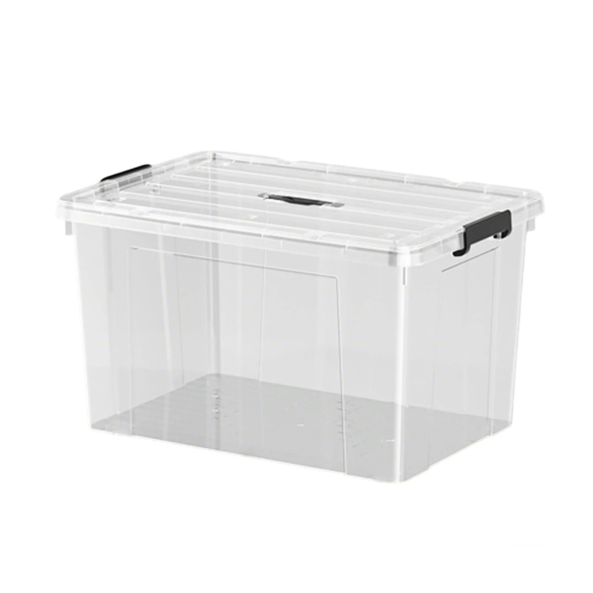 Lot de 4 boîtes de rangement avec couvercle E-Yayun - 51 x 39 x 27 cm - Très résistantes et empilables - Transparentes