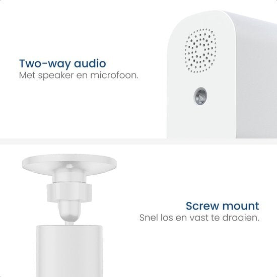 Gologi wireless camera on battery - Caméra de sécurité - Avec vision nocturne - Caméra WiFi - Caméra de sécurité - Rechargeable - Application en néerlandais - Blanc