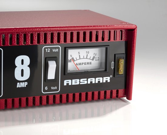 Chargeur de batterie Absaar 6/12 V 8 A - pour voiture et moto - boîtier métallique