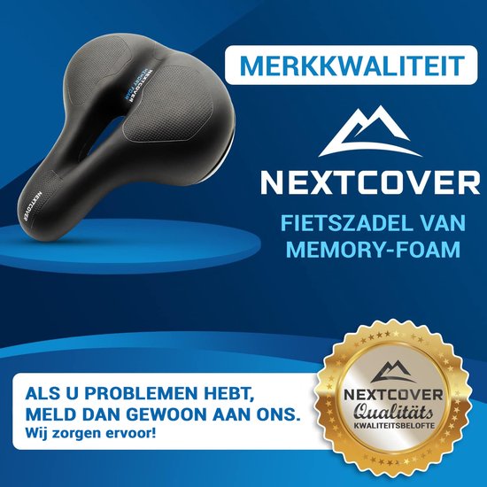 Selle de vélo Nextcover - Airflow - Ergonomique - Mousse à mémoire de forme - Noir
