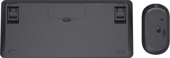 Trust Lyra - Clavier et souris sans fil - Multi-connexion - Rechargeables - Azerty BE - Noir