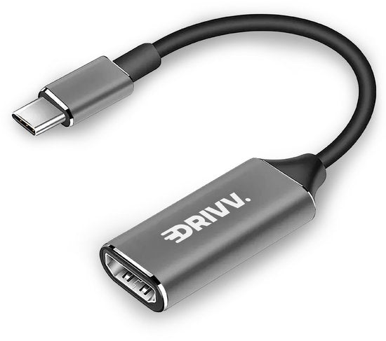 Adaptateur Drivv USB-C vers HDMI - Prise en charge de la 4K à 30 Hz - Convertisseur - Type-C vers HDMI - Thunderbolt 3 - Gris