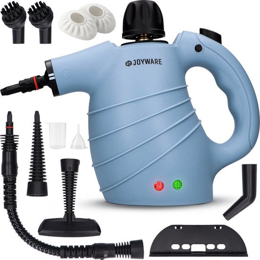 Joyware® Nettoyeur vapeur 13-en-1 S1 – Nettoyeur vapeur à main puissant – Nettoyeur de tapis et détachant pour canapés, salles de bains et tissus d'ameublement – Nettoyeur vapeur – 1050 W – 450 ml
