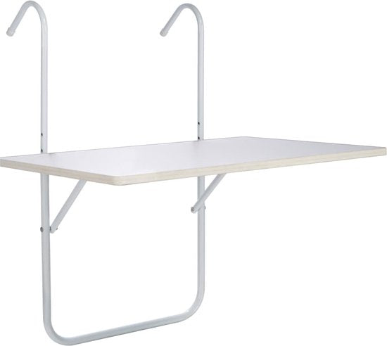 Table de balcon pliable HI 60 x 40 x 1,2 cm, blanche