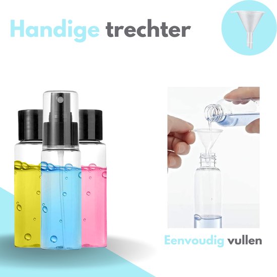 VAIVE Travel Bottles Hand Luggage 9-Piece - Accessoires de voyage - Bouteilles de voyage - Pots cosmétiques - Bouteilles de voyage - Emballage de voyage - Set de voyage