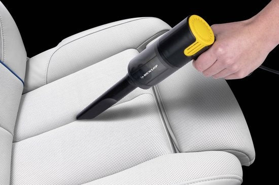 Dunlop Auto Stofzuiger - 12V Aansteker Aansluiting - Nat en Droog - Spleet- en Borstelmondstuk - 3 Meter Kabel - Auto Accessories - Zwart/Geel