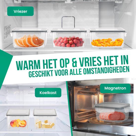 Avalo Récipients de conservation des aliments - Récipients de préparation des repas - Récipients de congélation en plastique - Avec couvercle - Ensemble de 30 pièces - Récipients pour micro-ondes sans BPA