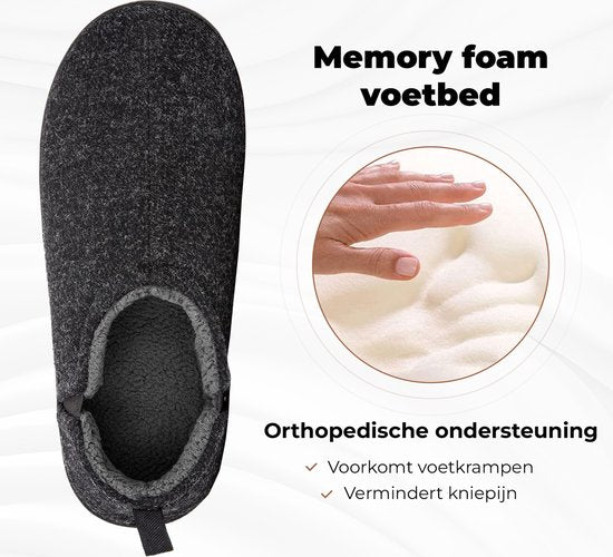 Chaussons Homme - Chaussons - Noir - Antidérapant - Taille 44/45 - Comfeet