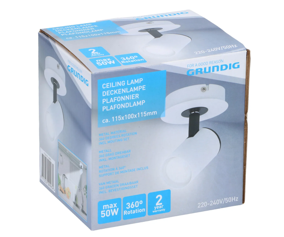 Spot apparent Grundig - Blanc - 10 x 12 x 12 cm