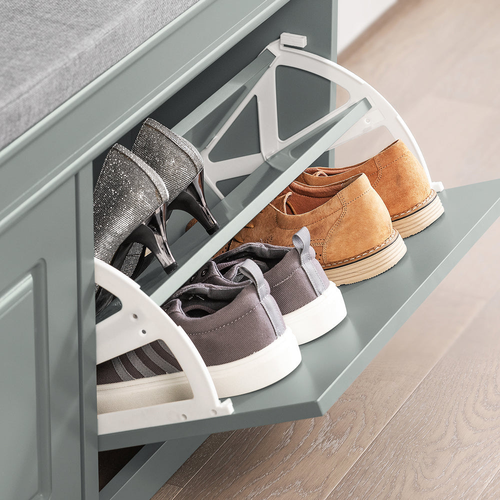 Meuble à chaussures - SoBuy - Rangement pour chaussures - Banc assis avec coussin de siège - Gris