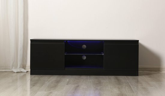 Meuble TV buffet - Meuble TV - largeur 120 cm - noir
