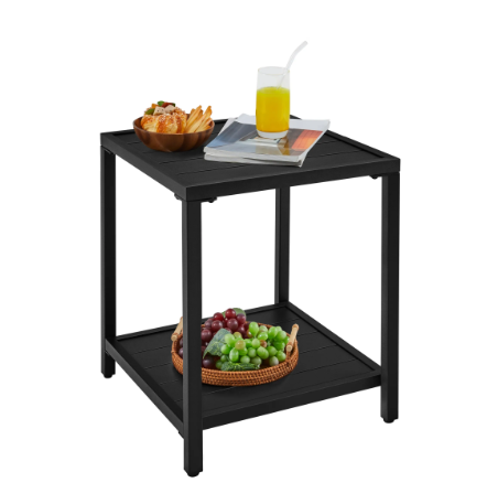 Table d'appoint Yaheetech - Table de jardin noire 45 x 45 x 54 cm