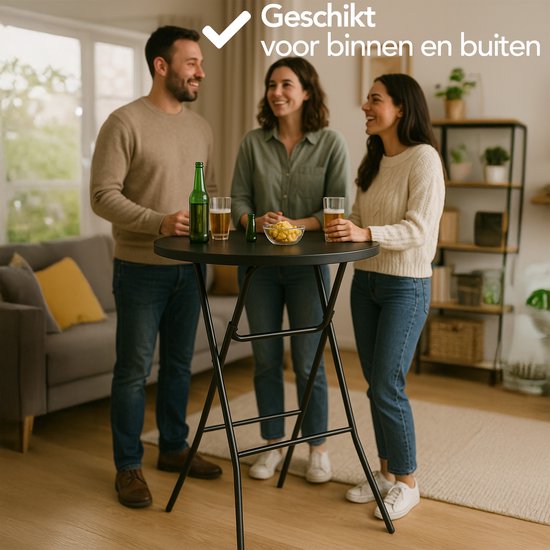 Brixy 2x Sturdy Black Bartables - Table de fête - robuste et résistante aux intempéries - pliable - 80cm x 110cm - Party