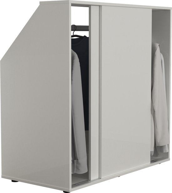 Armoire mur incliné chambre mansardée portes coulissantes - tringle à linge - armoire de rangement adaptée aux murs inclinés