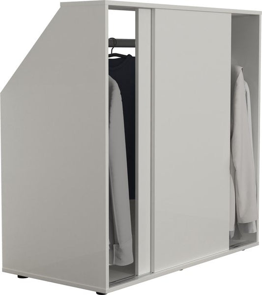 Armoire mur incliné chambre mansardée portes coulissantes - tringle à linge - armoire de rangement adaptée aux murs inclinés