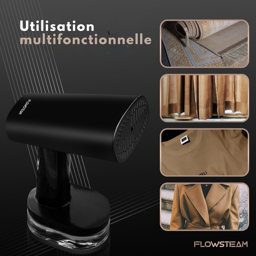 Défroisseur à vapeur FLOWSTEAM® - Réservoir 0,37L - 15 minutes de vapeur continue - 1680 W - Noir