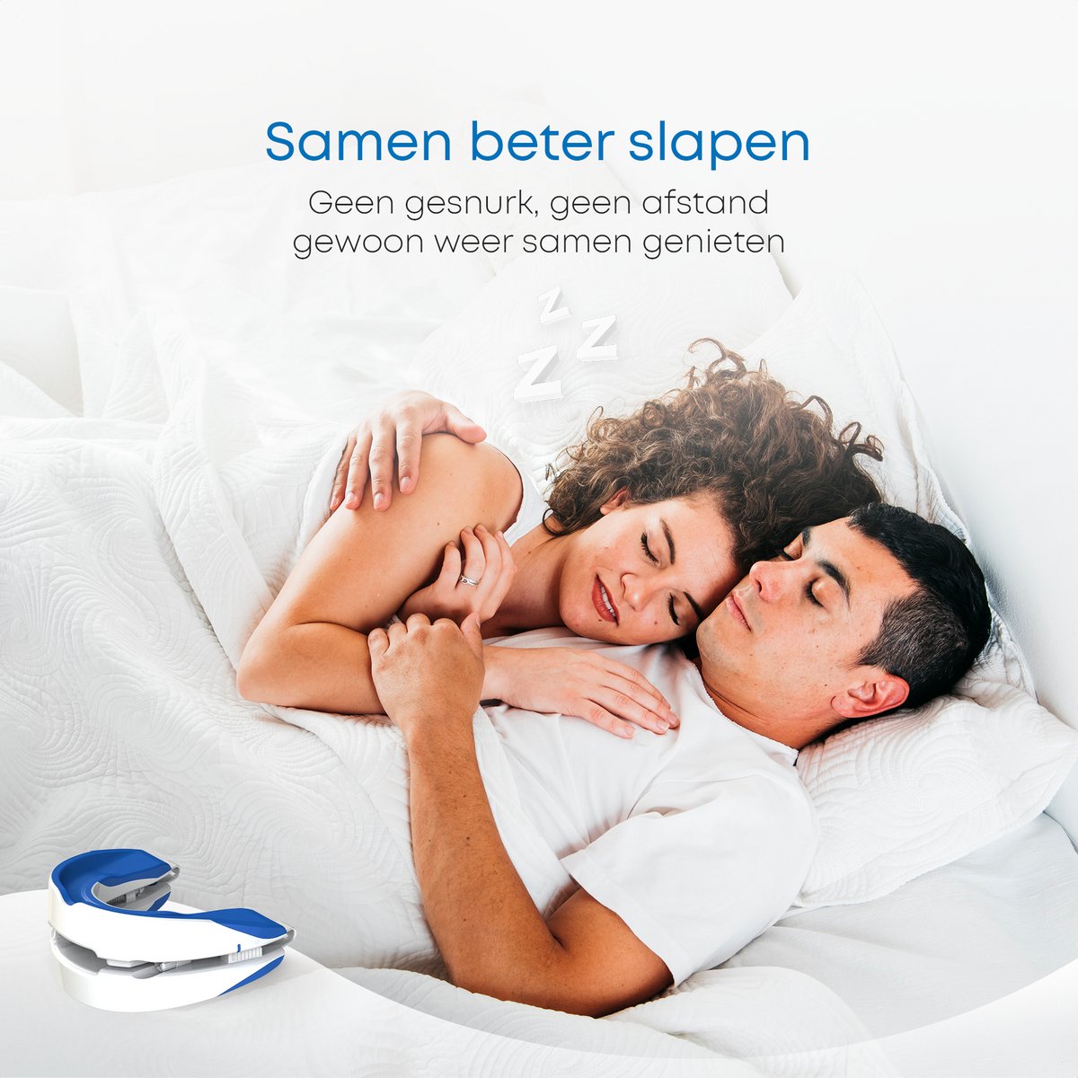 Alyze Anti Snore Brace - Avec plateau de rangement - Sûr et ajustable - Produits pour la nuit - Écartement du nez - Protecteur de dentiers - Ronflement - Mors - Sans BPA