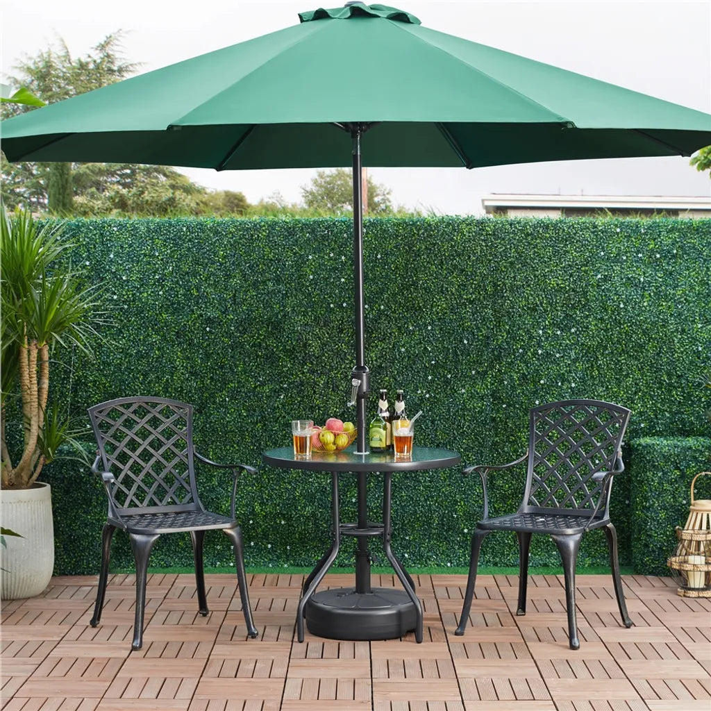 Yaheetech Pied de parasol - Remplissable - Rond - 46x46x33 cm - Noir