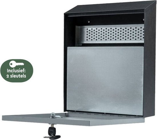 BRASQ Cendrier mural noir - Cendrier - Cendrier extérieur - Cendrier mural verrouillable