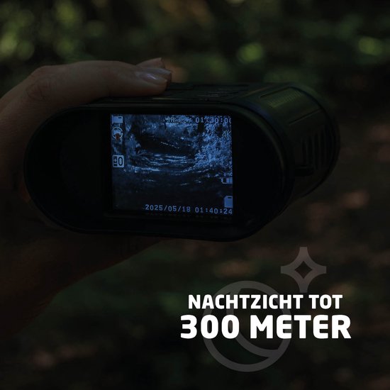 BREND BR-2242 Jumelles numériques - Vision nocturne 300 mètres - 4K - 40 mégapixels - écran IPS - zoom 10x - lampe de poche - carte SD incluse
