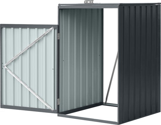 AXI Owen - Abri métallique pour conteneur, couleur anthracite - Abri pour 1 conteneur à déchets – Capacité max. 240 L – Bonne ventilation
