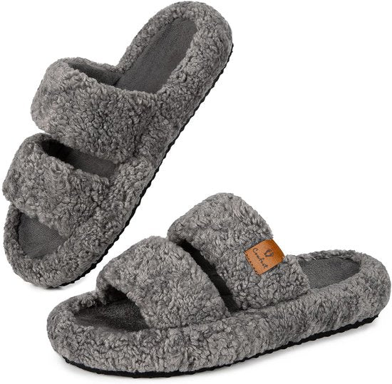 Chaussons Dames - Chaussons - Taille 42/43 - Gris - Antidérapant - Comfeet